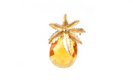 Pineapple brooch with a yellow paste body