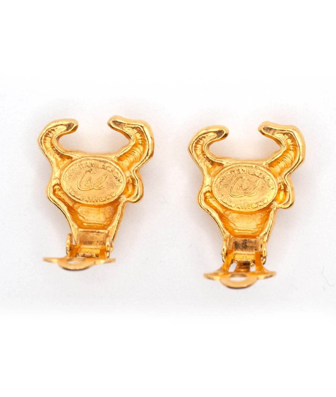 Christian Lacroix Vintage Bull Earrings Gadelles Vintage