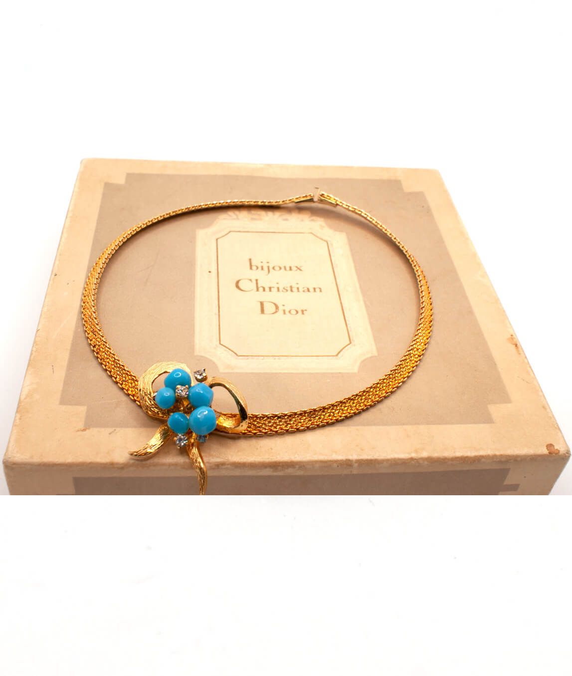 Vintage Dior Gold and Turquoise Choker