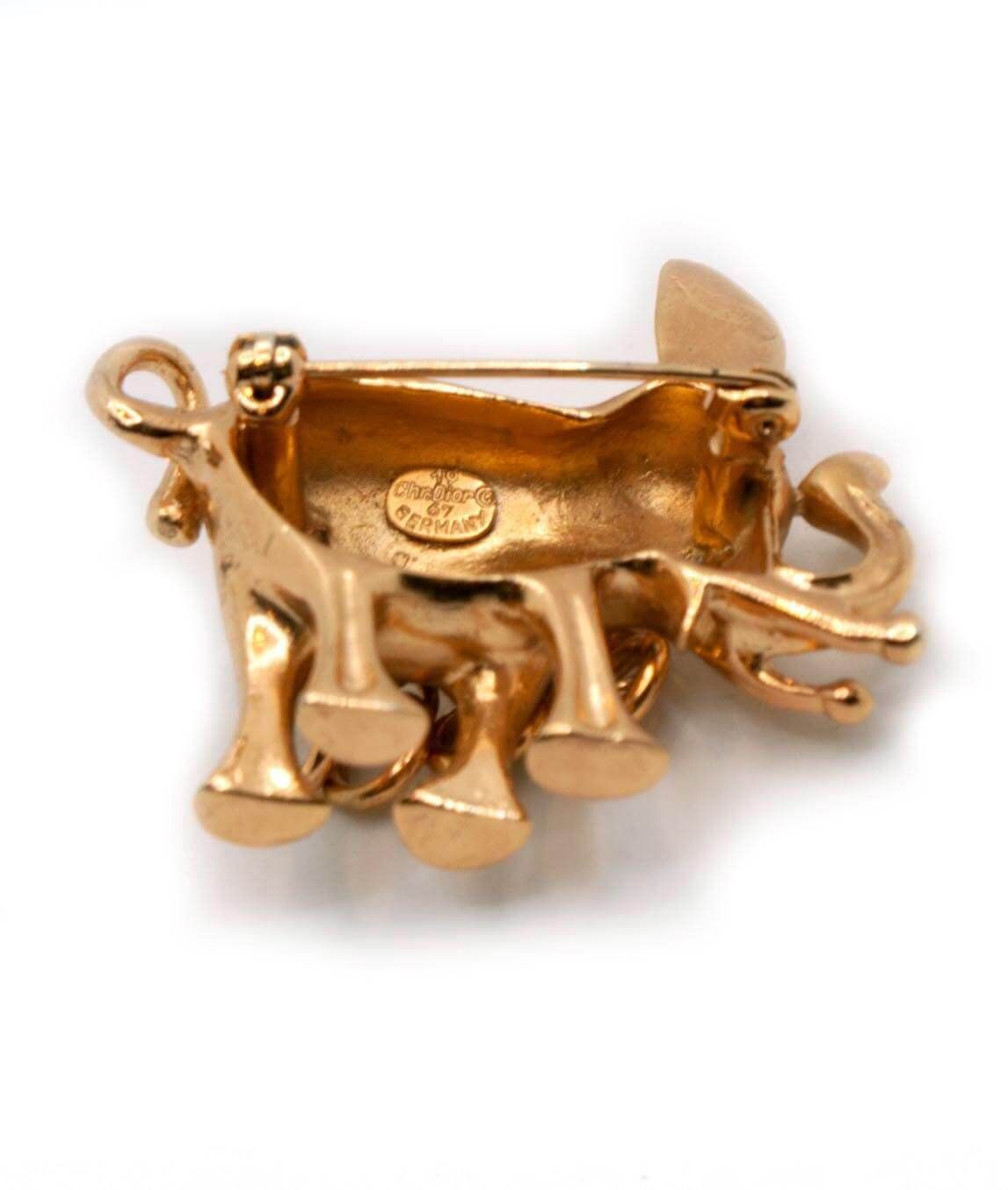 Christian Dior Elephant Brooch 1967 Gadelles Vintage