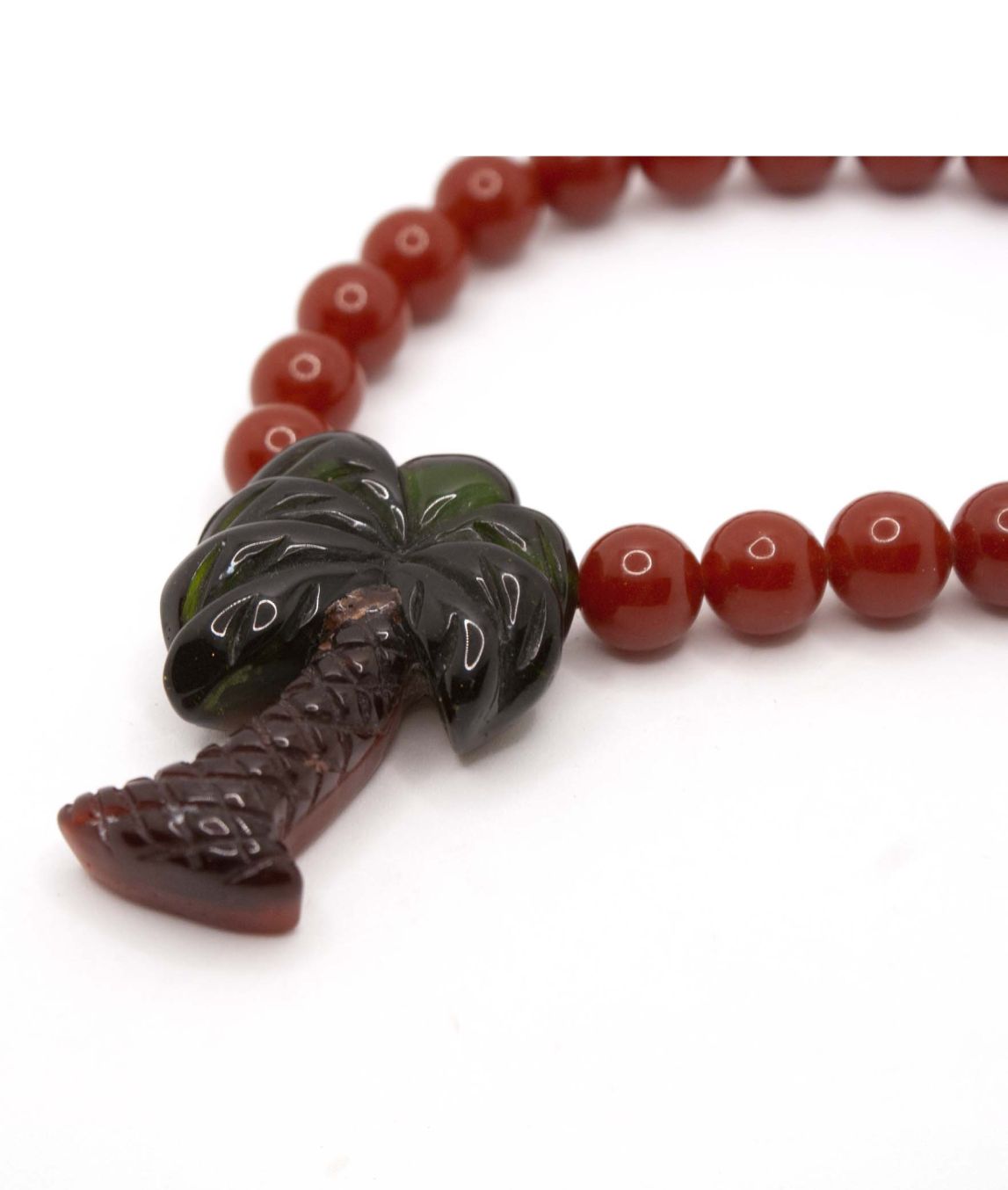 Toile Beaded Palm Pendant Necklace