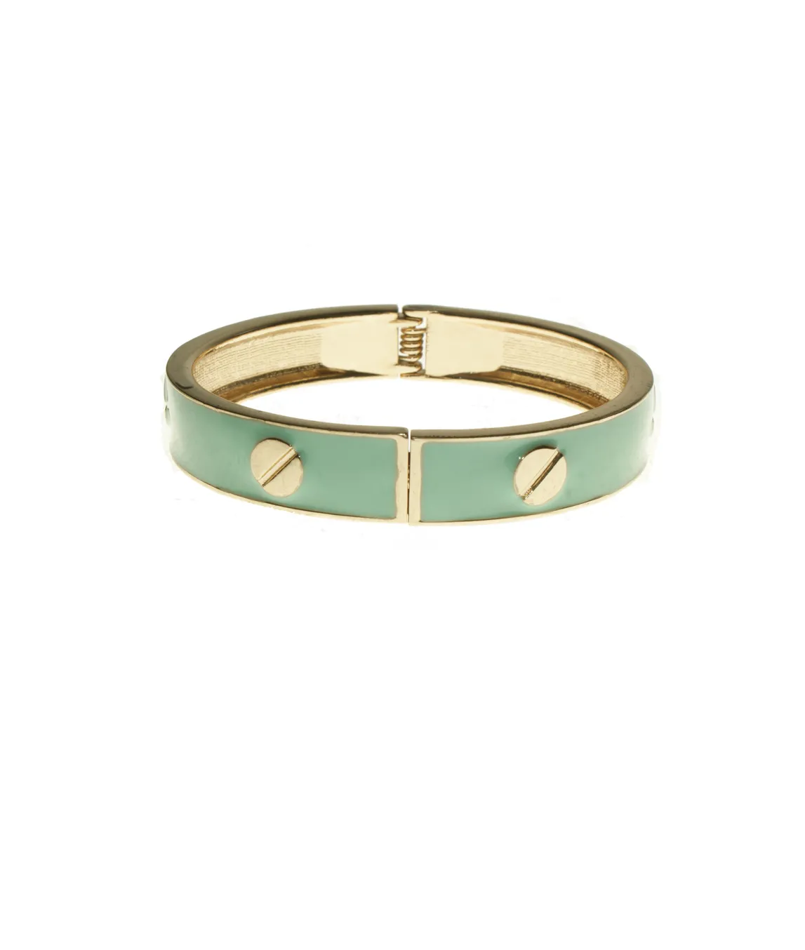 Pistachio green bangle with gold detail