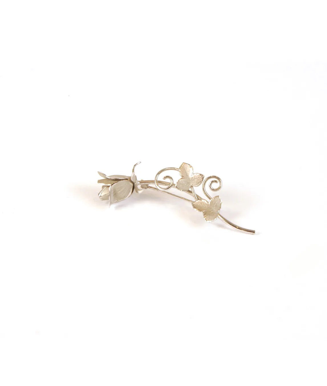 Silver rose brooch by Ecco