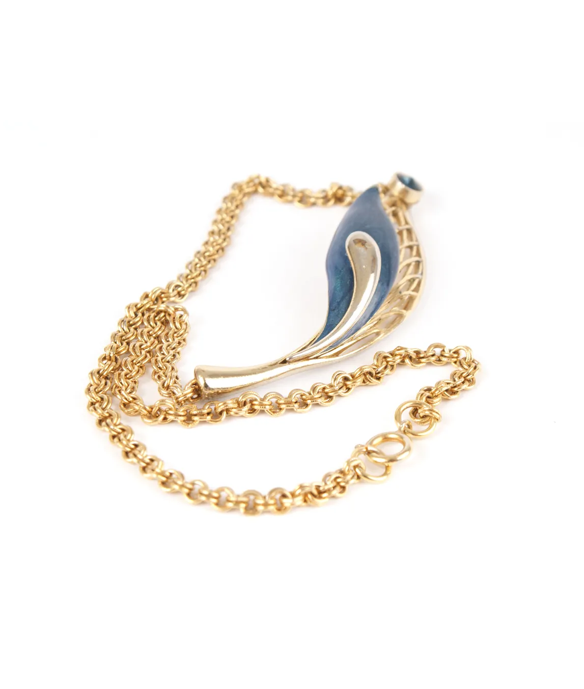 Balenciaga blue and gold necklace