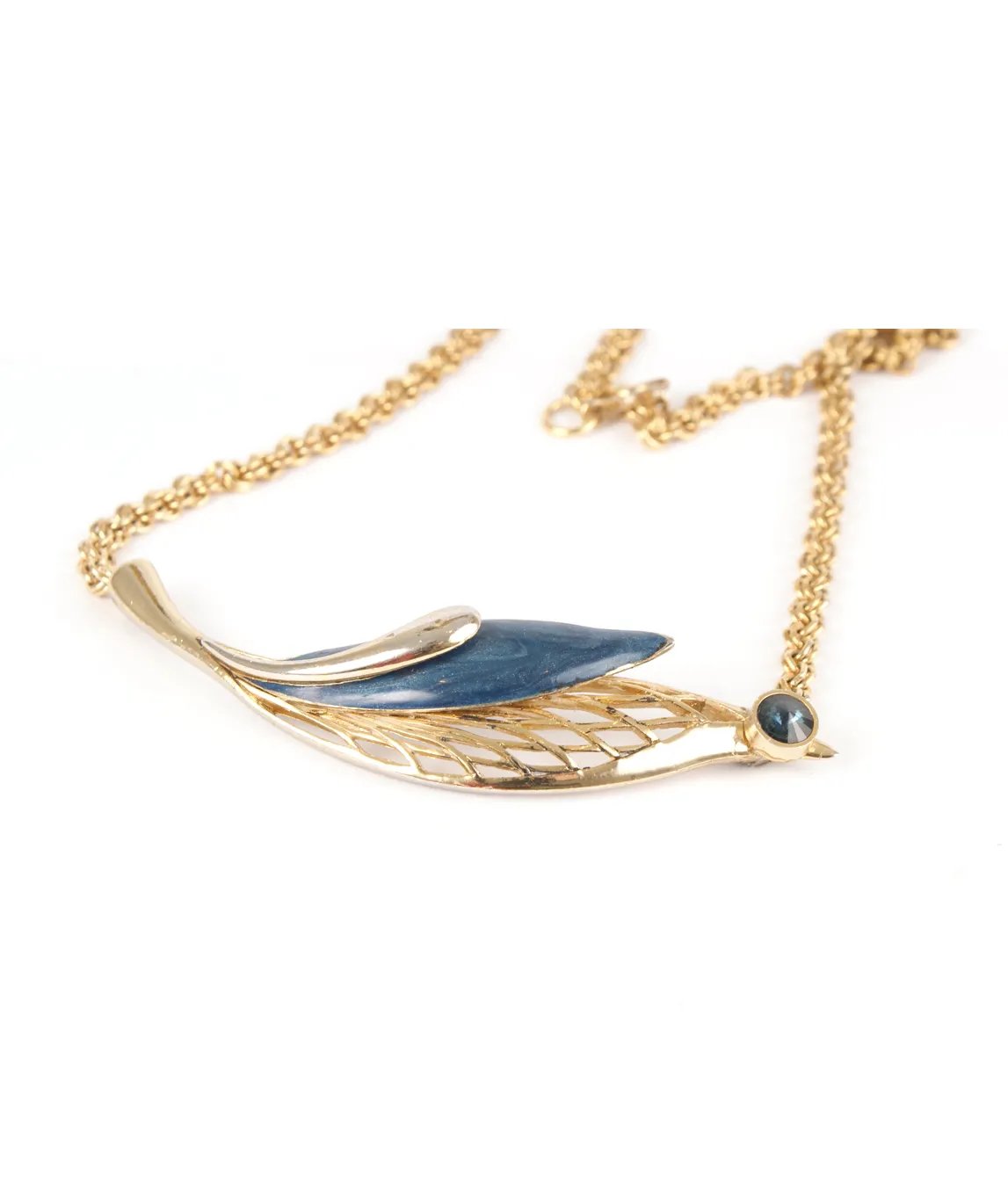 Balenciaga blue and gold necklace