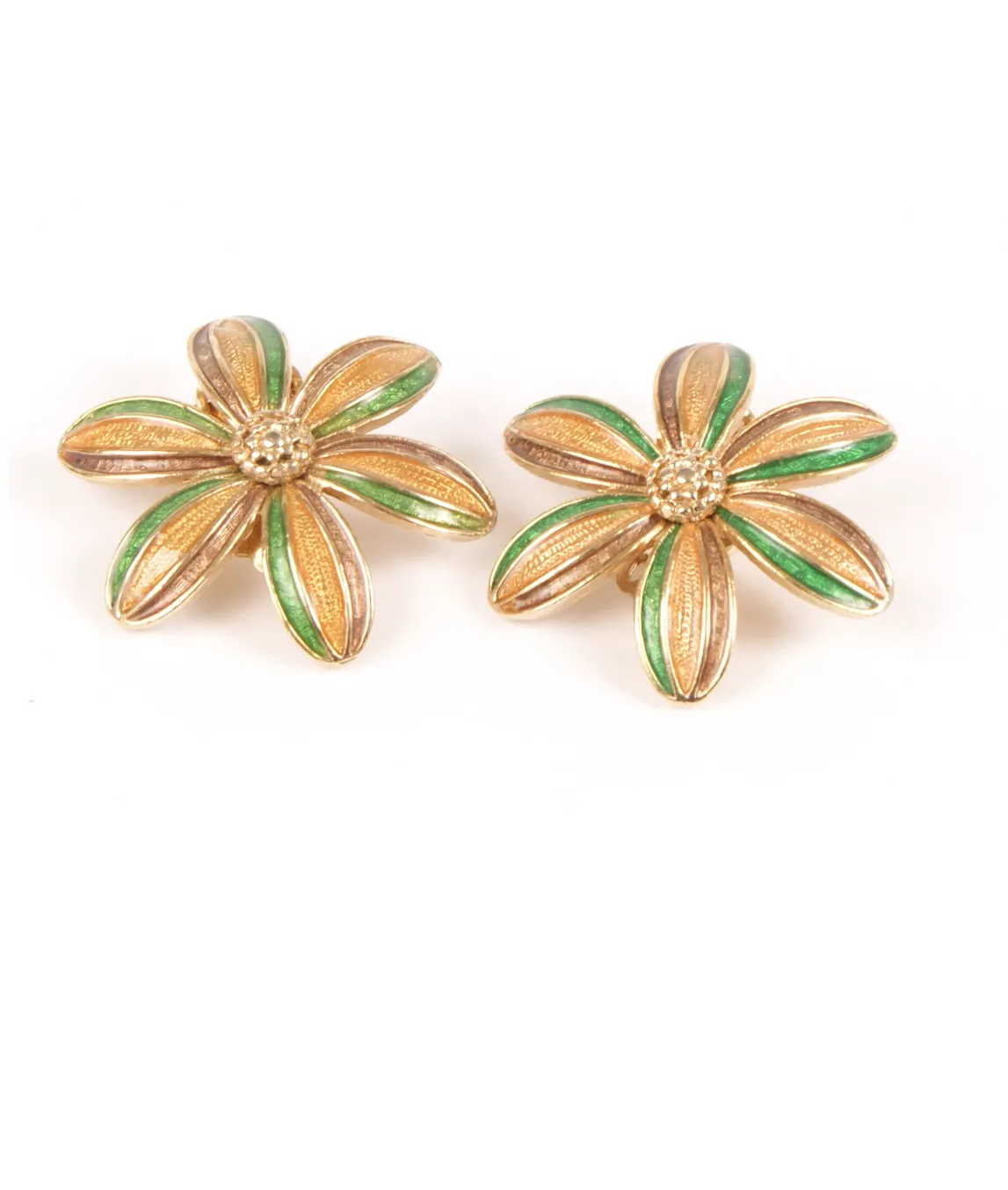 Kramer enamelled flower earrings