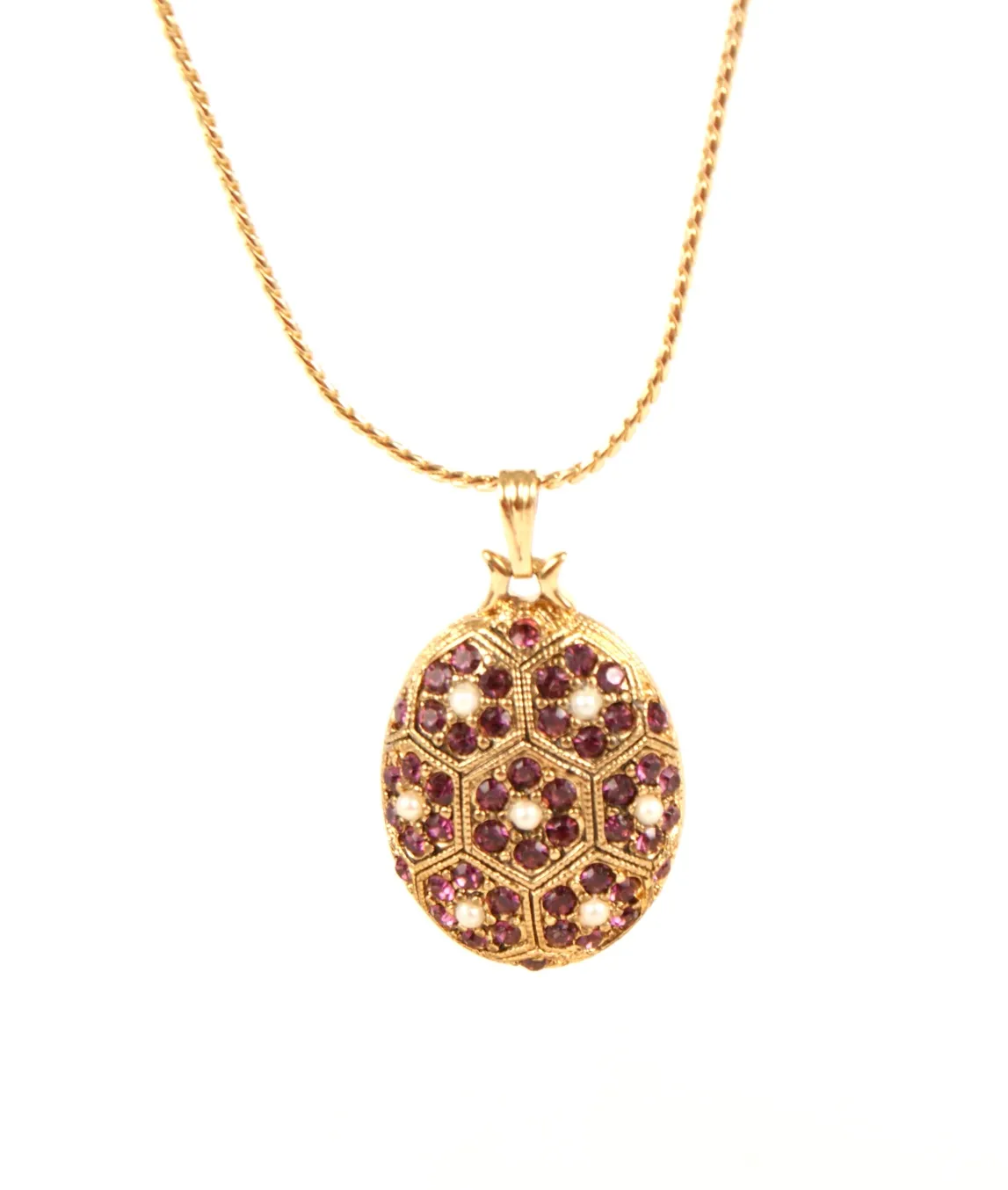 D'Orlan pendant with purple flowers