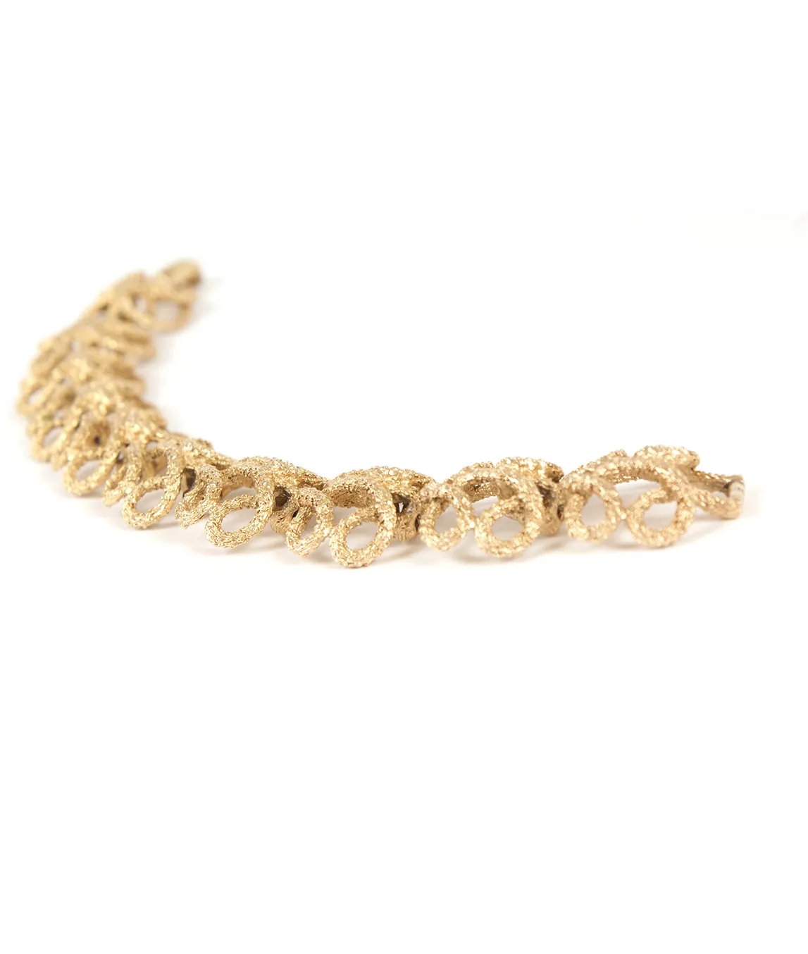 Crown Trifari textured gold bracelet