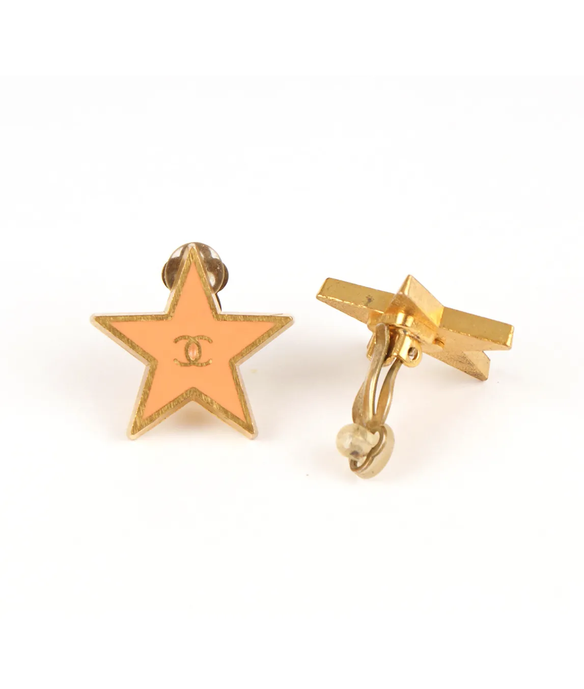 Chanel star earrings in orange