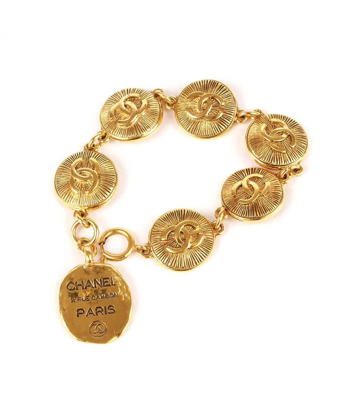 Chanel gold logo bracelet