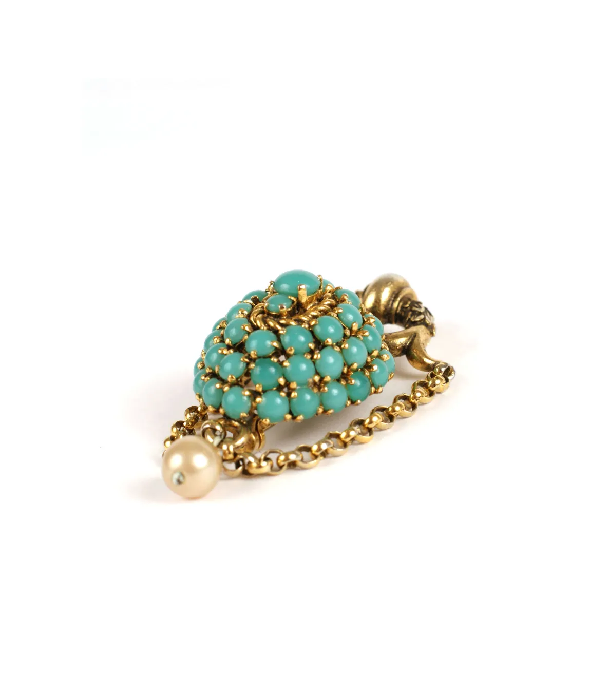Turquoise and pearl vintage Dior brooch