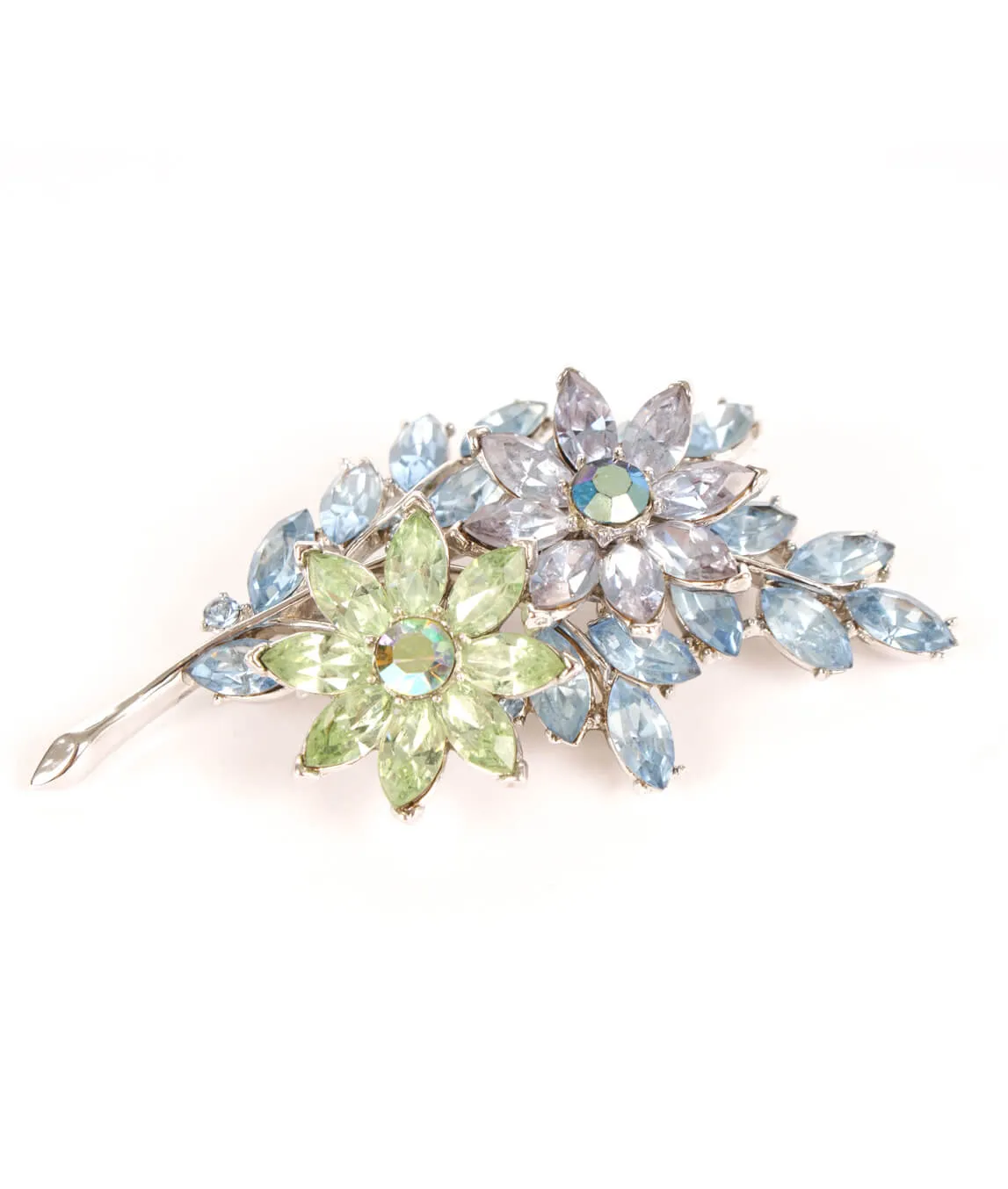 Vintage 1950s Trifari pastel crystal brooch pin