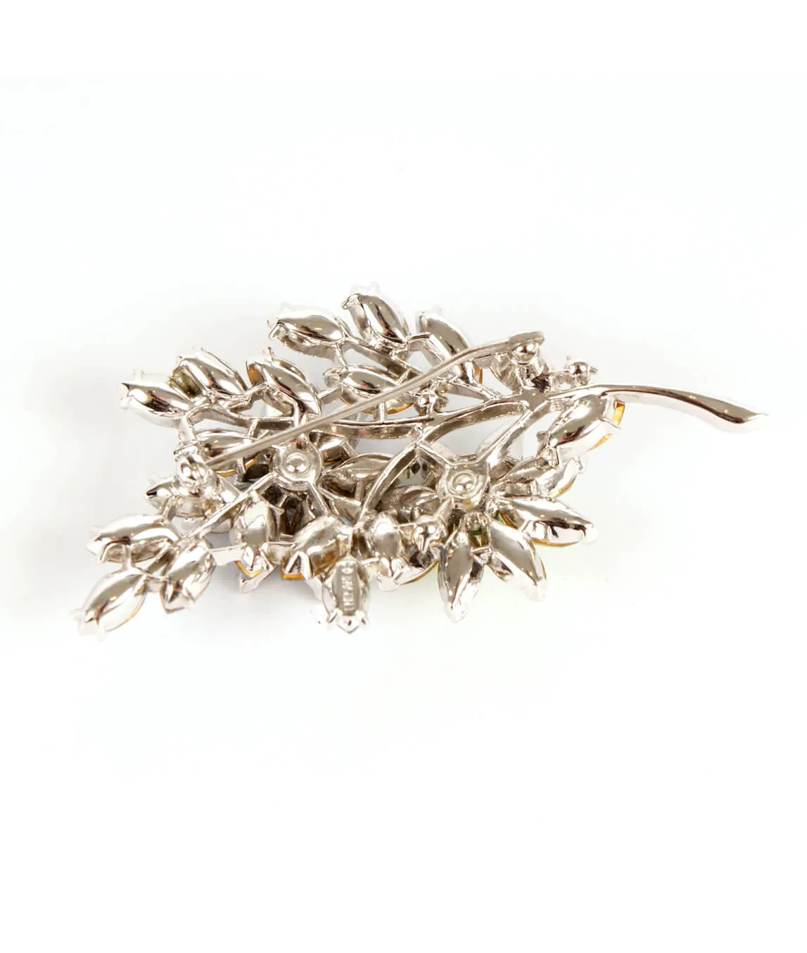 Rhodium plated Trifari brooch