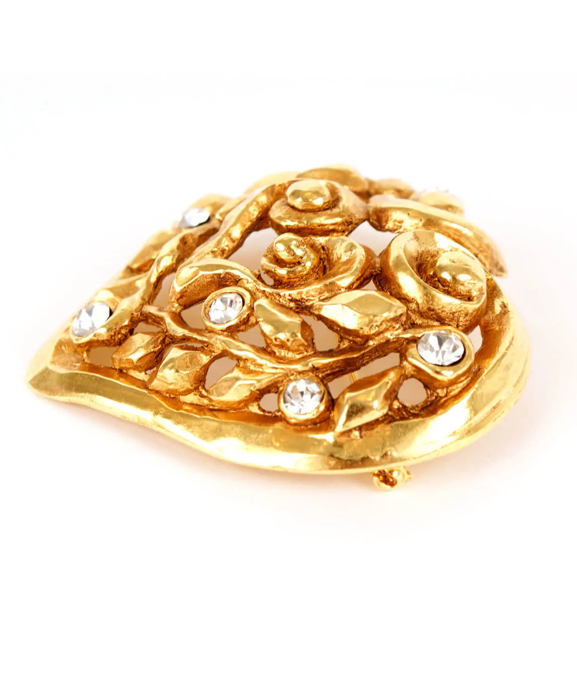 Lacroix gold brooch side