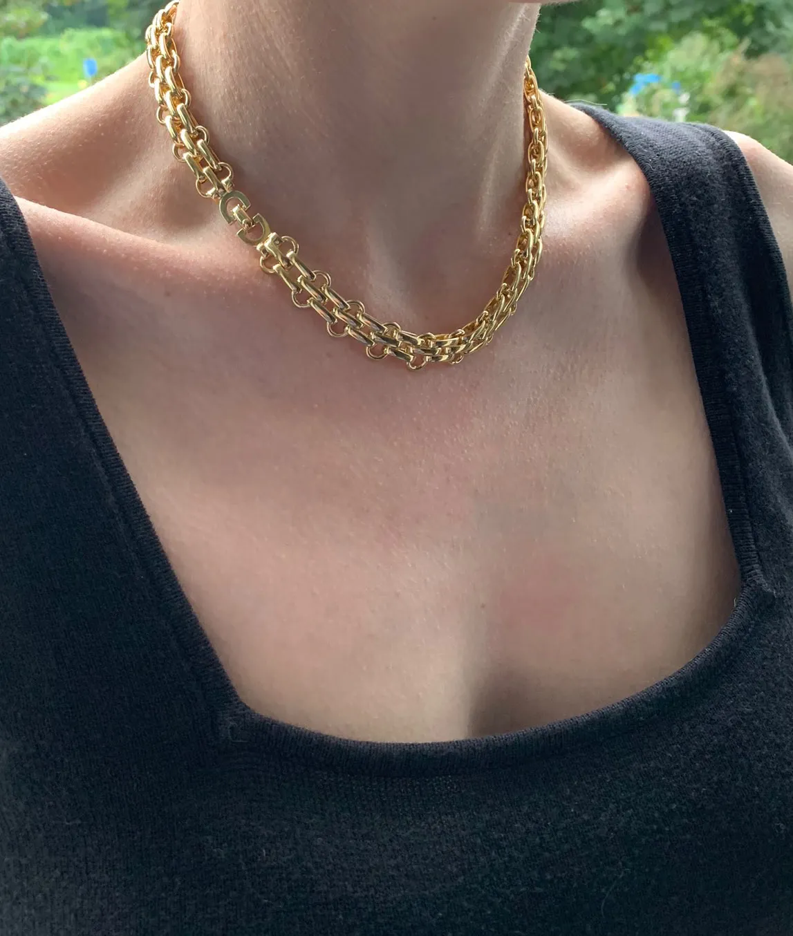 VIntage Dior gold chain choker