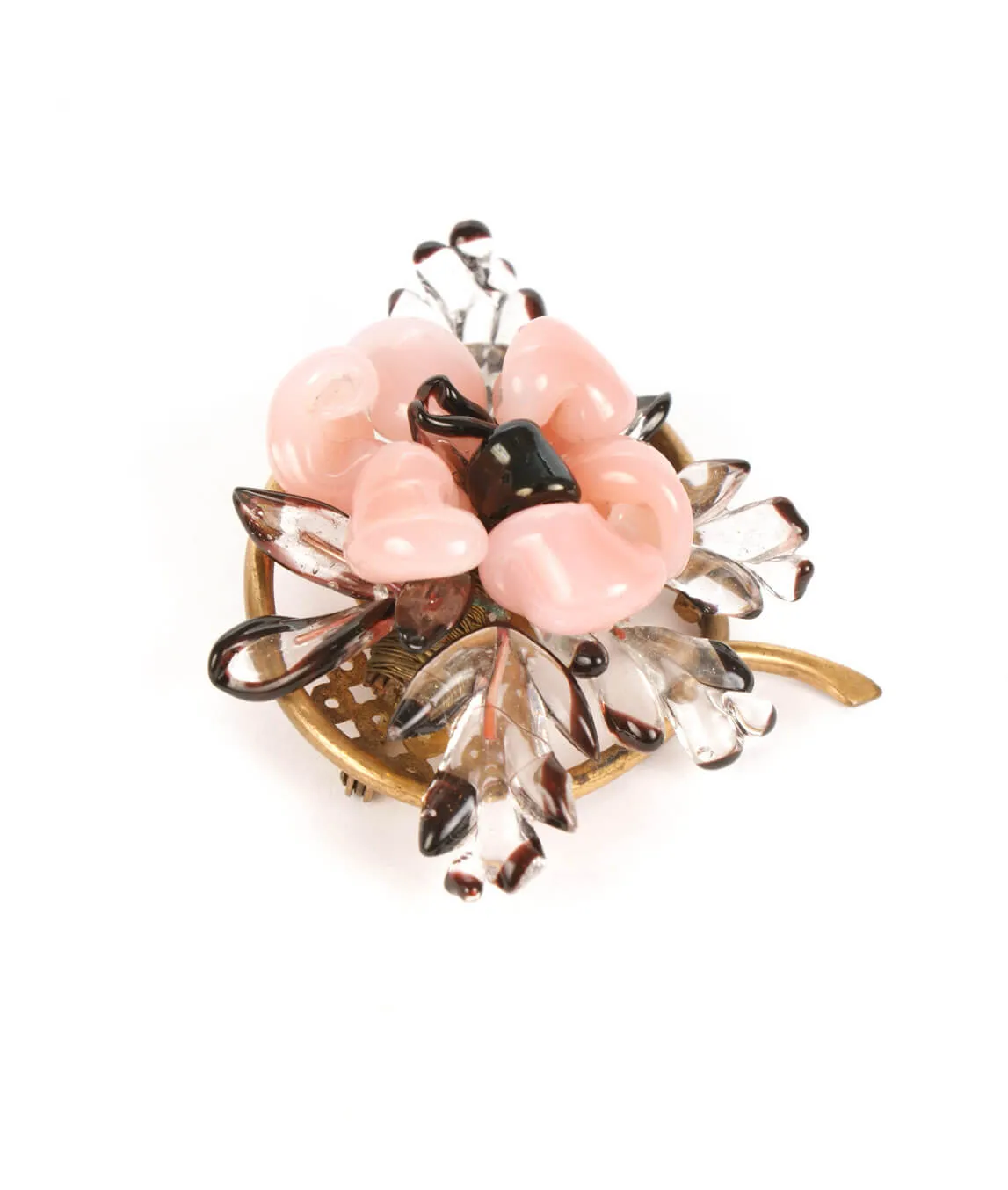 Pink and gold brooch 1950s