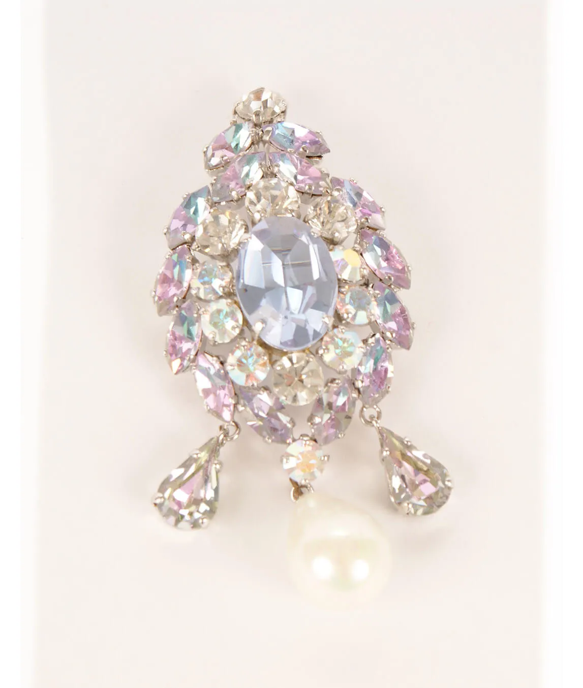 Vintage Dior pearl and crystal brooch