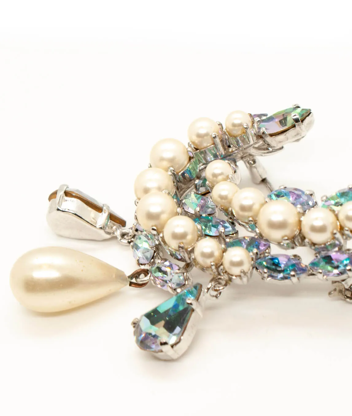 Glass faux pearl on Dior brooch