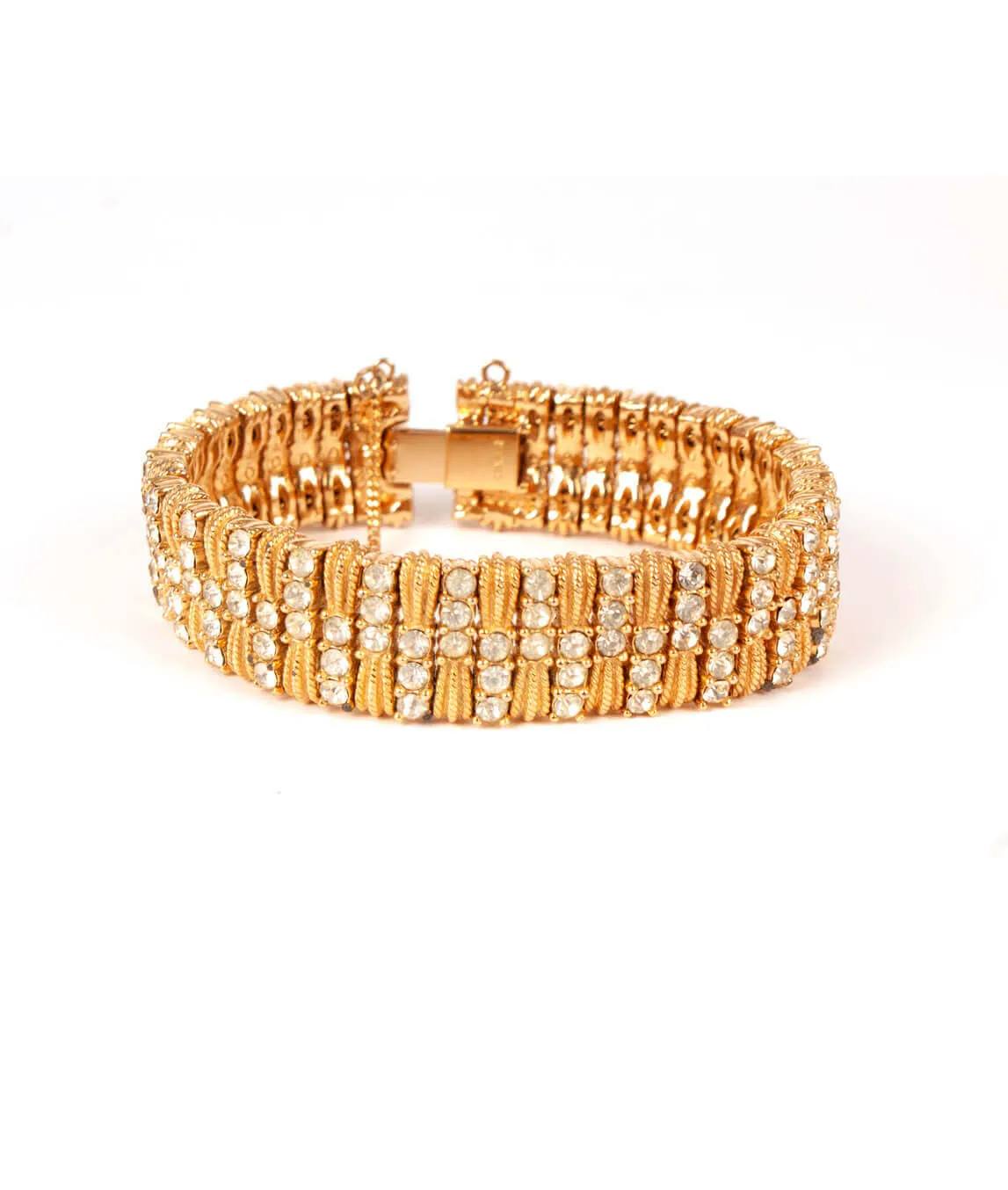 Vintage Ciner gold plated and rhinestone bracelet