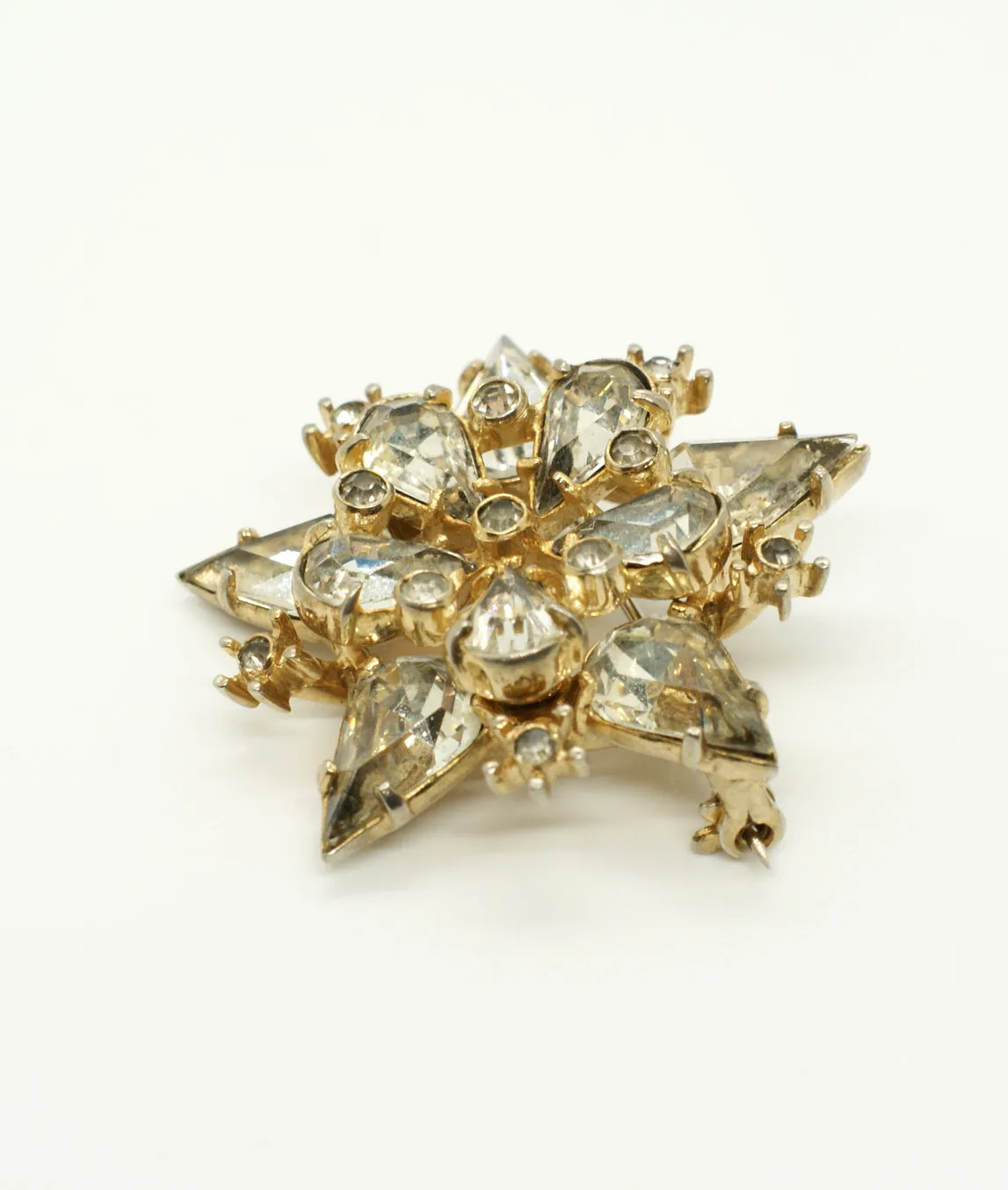 Eisenberg star brooch with flower detail