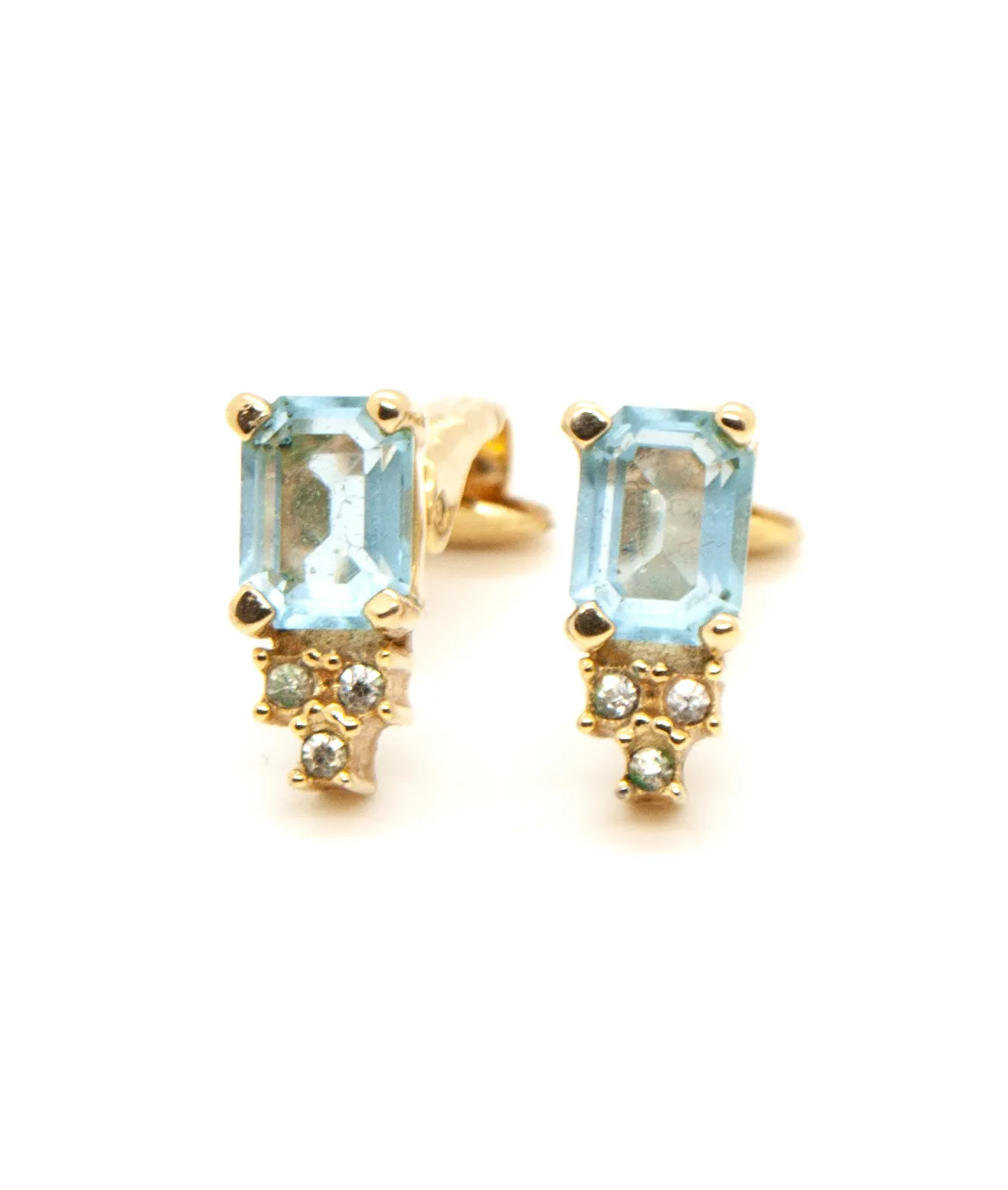 Aquamarine vintage clip on earrings by Christian Dior