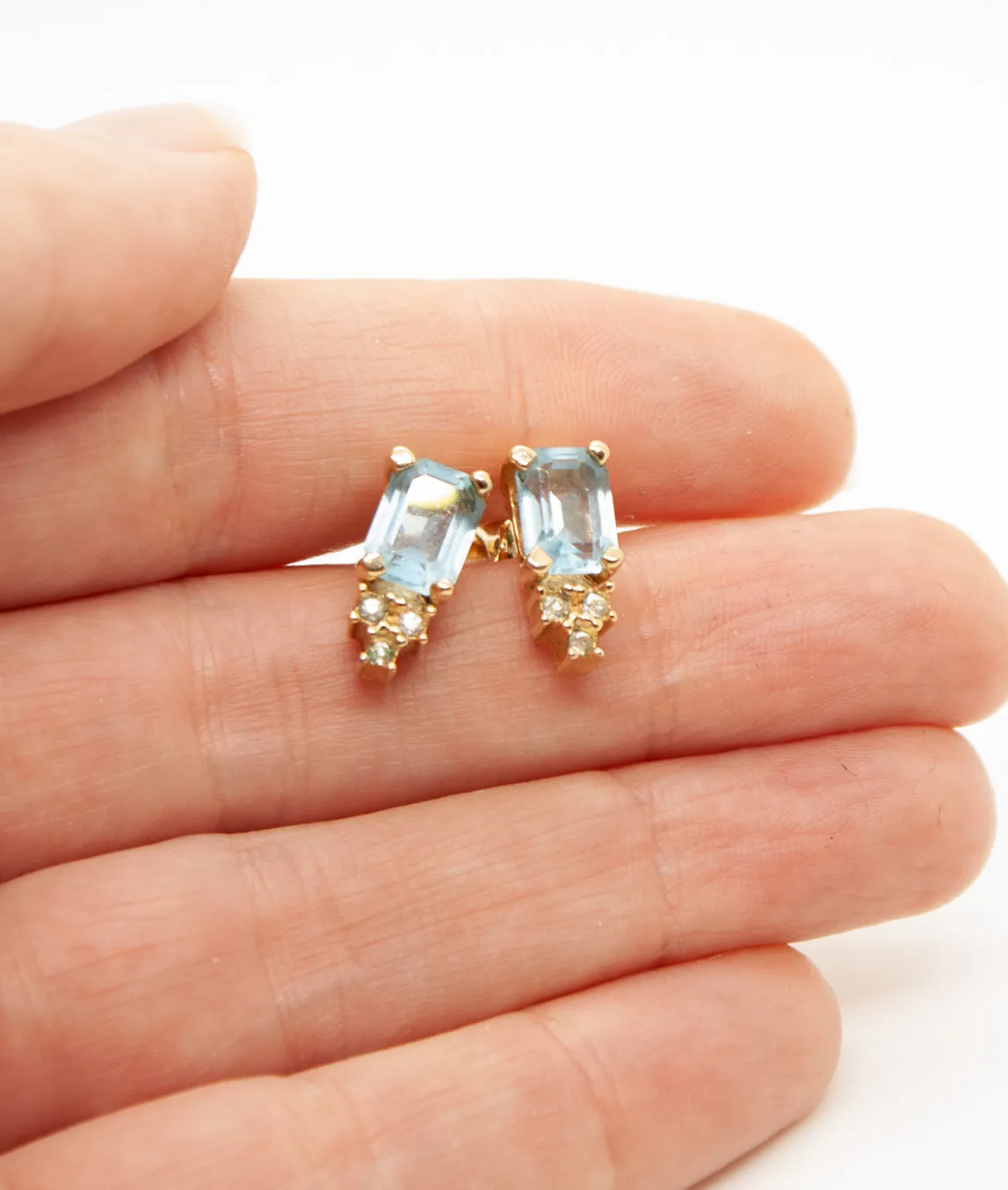 Small blue clip on earrings by Dior