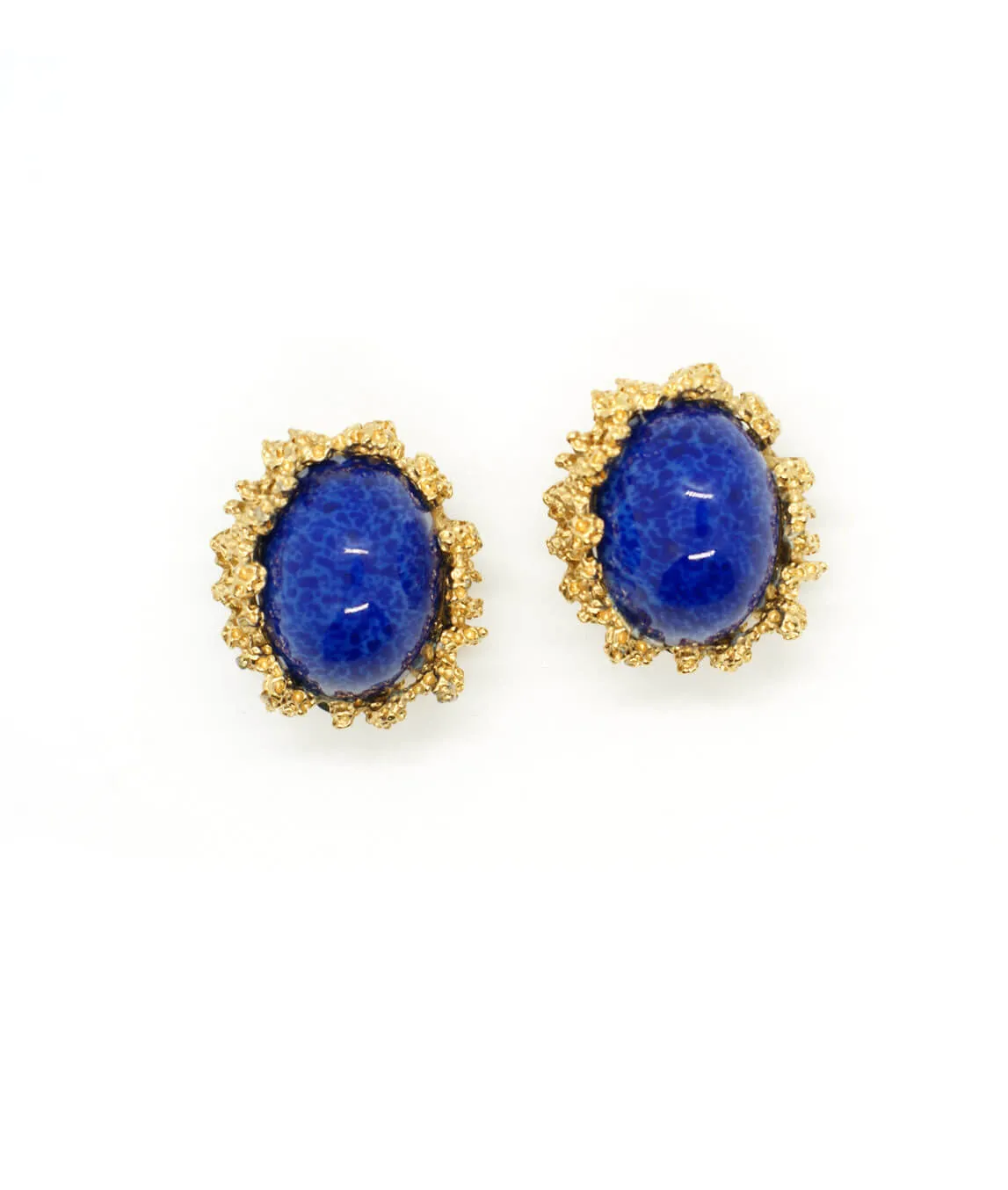 Lapis lazuli brutalist earrings