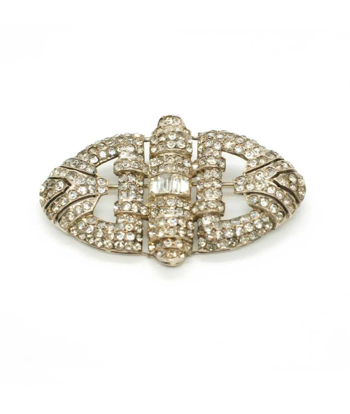 French silver paste Art Deco brooch