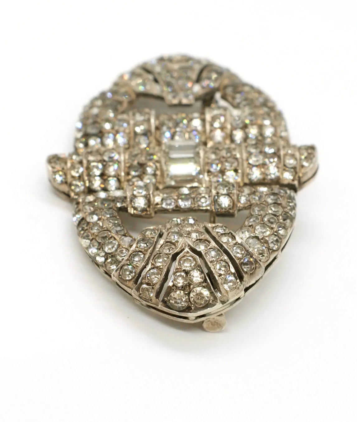 Rhinestone Art Deco brooch