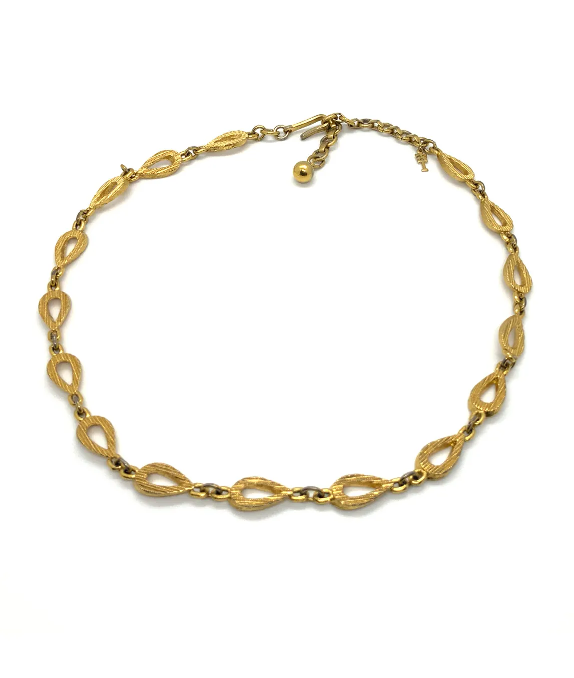 Crown Trifari gold link necklace