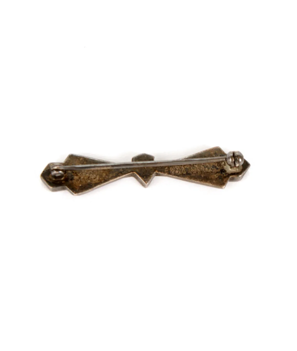 Art Deco Onyx and silver brooch