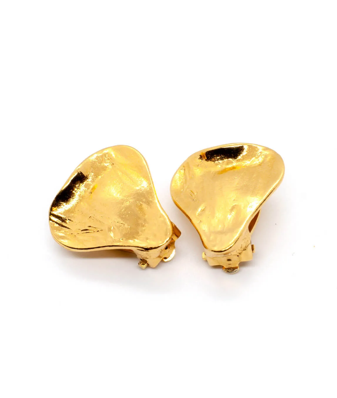 Vintage YSL gold heart earrings
