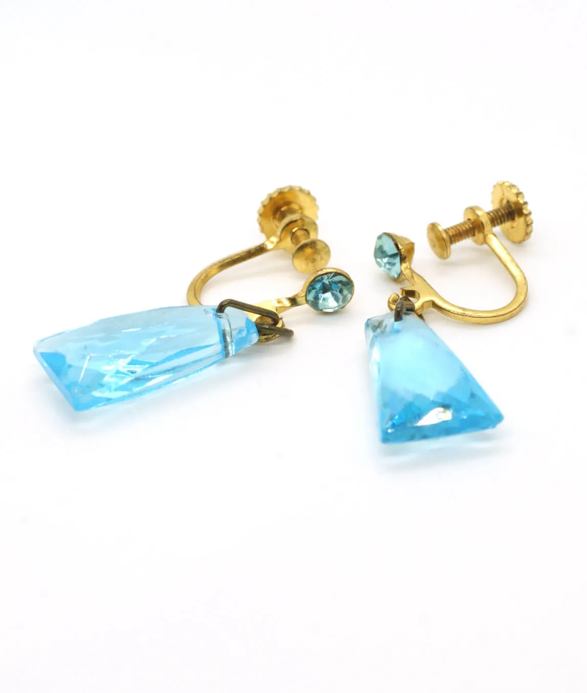 Vintage 1950s glass drop earrings