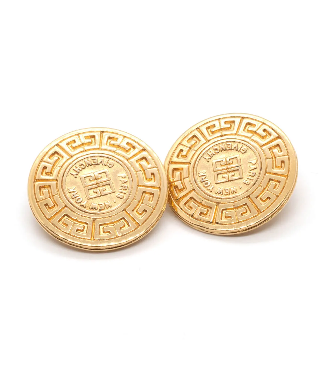 Vintage Givenchy medallion logo earrings