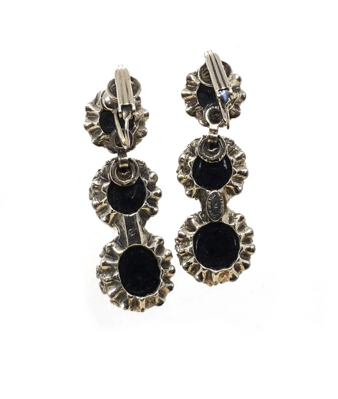 Vintage black glass earrings by Dior