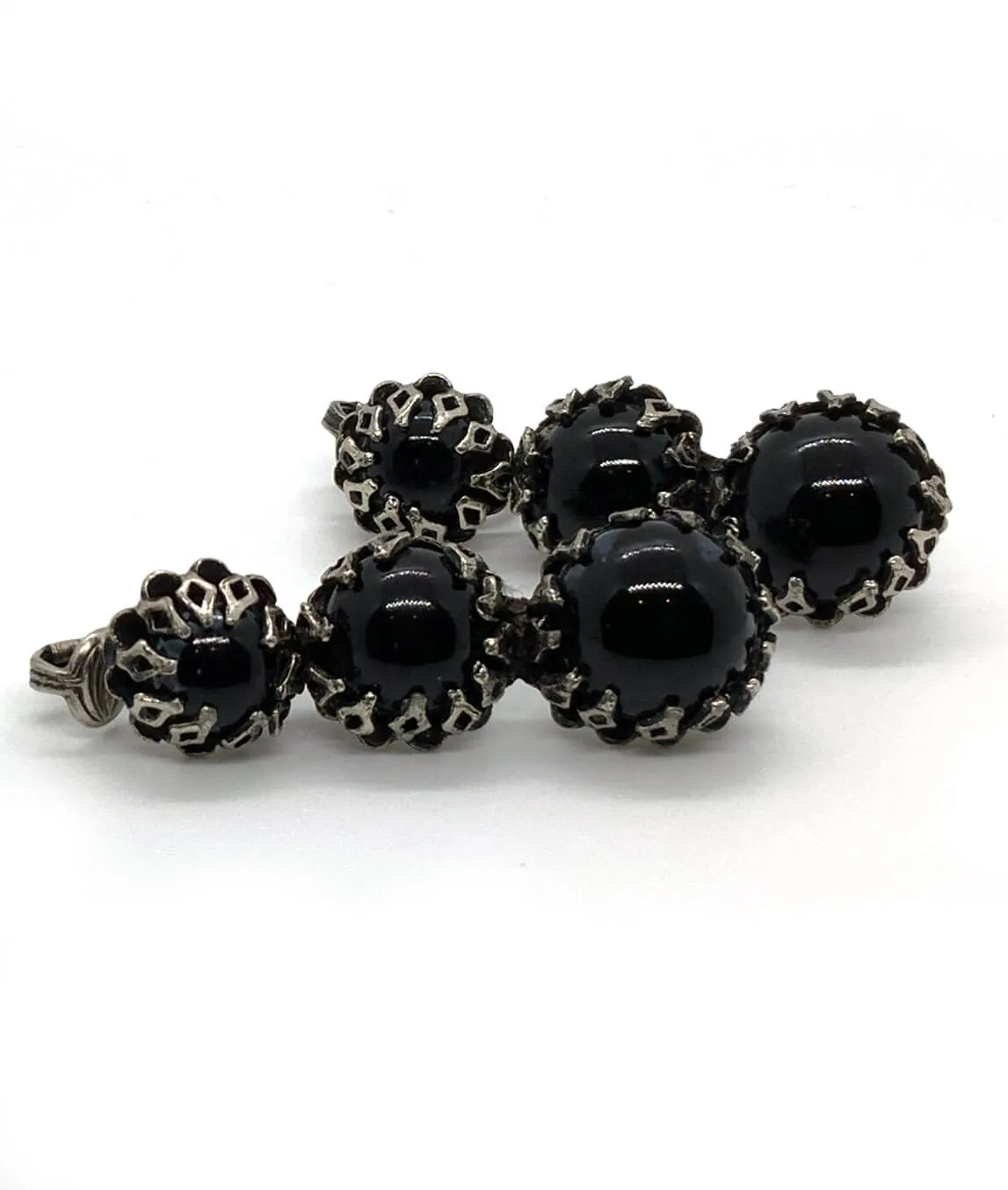 Vintage black and silver clip earrings by Dior