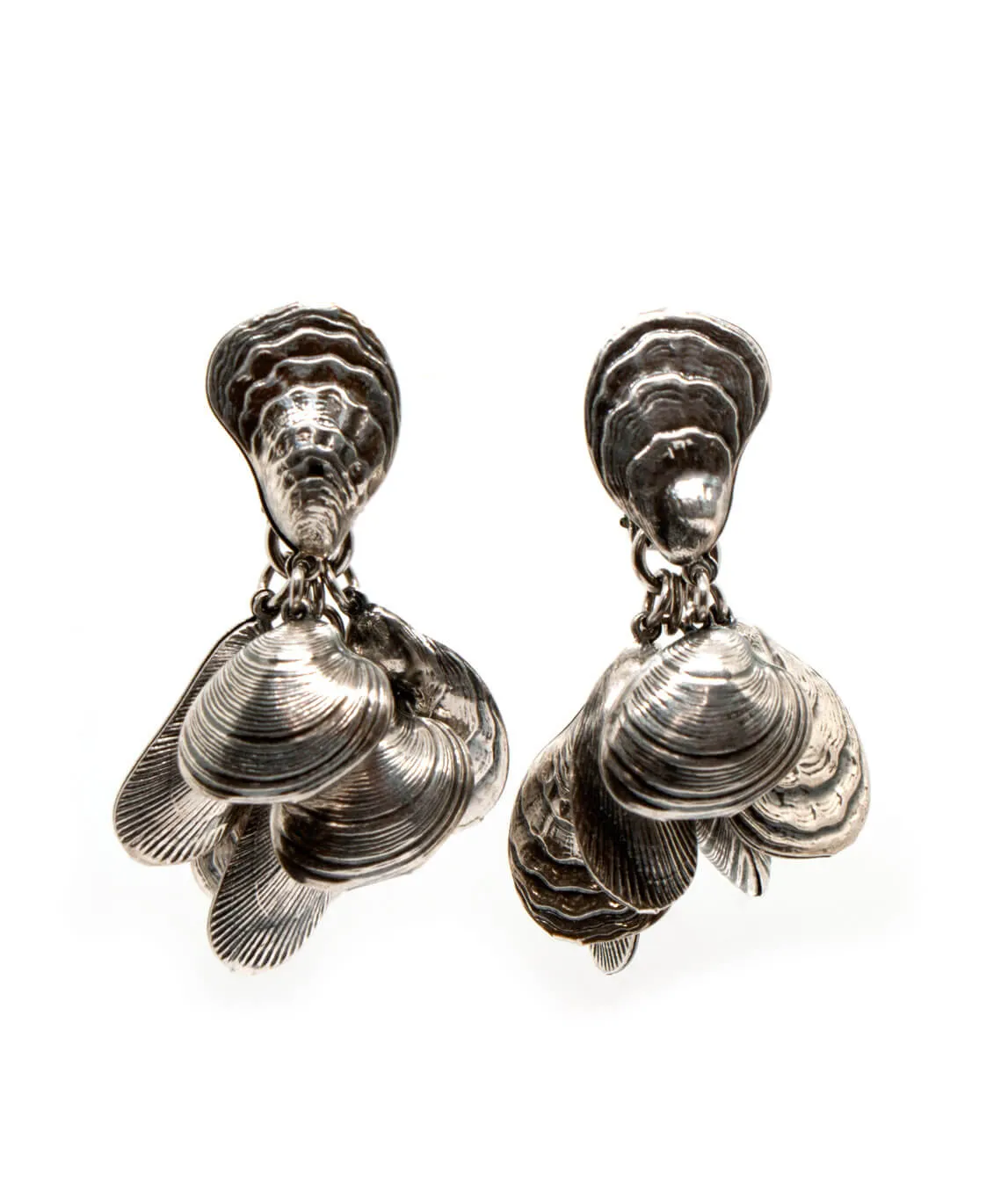 Vintage Napier shell clip-on earrings