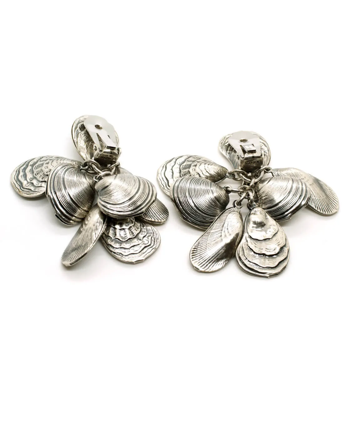 Vintage Napier sliver clip earrings