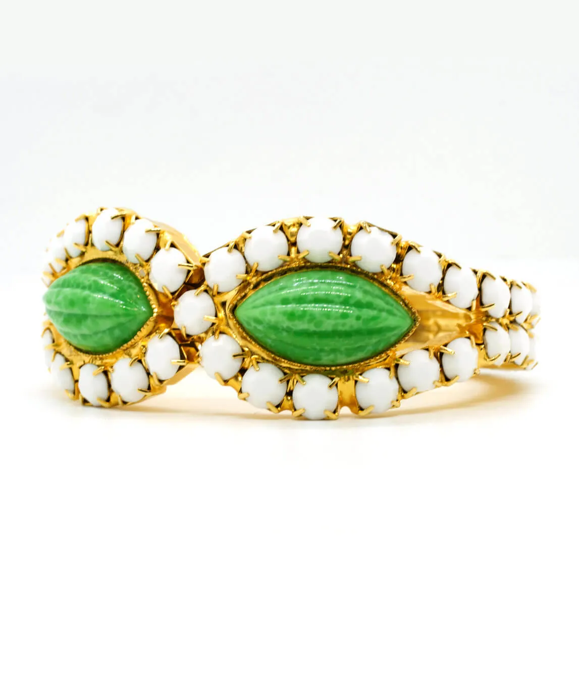William de Lillo vintage bracelet green and white