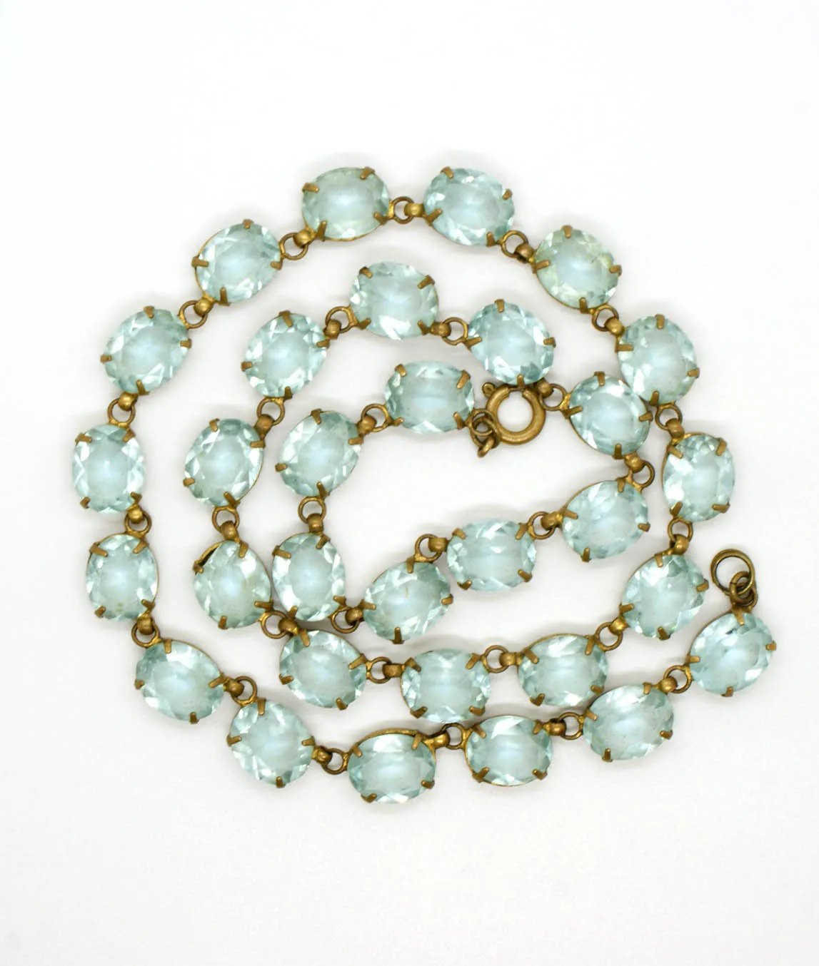 Light blue vintage Czech glass necklace