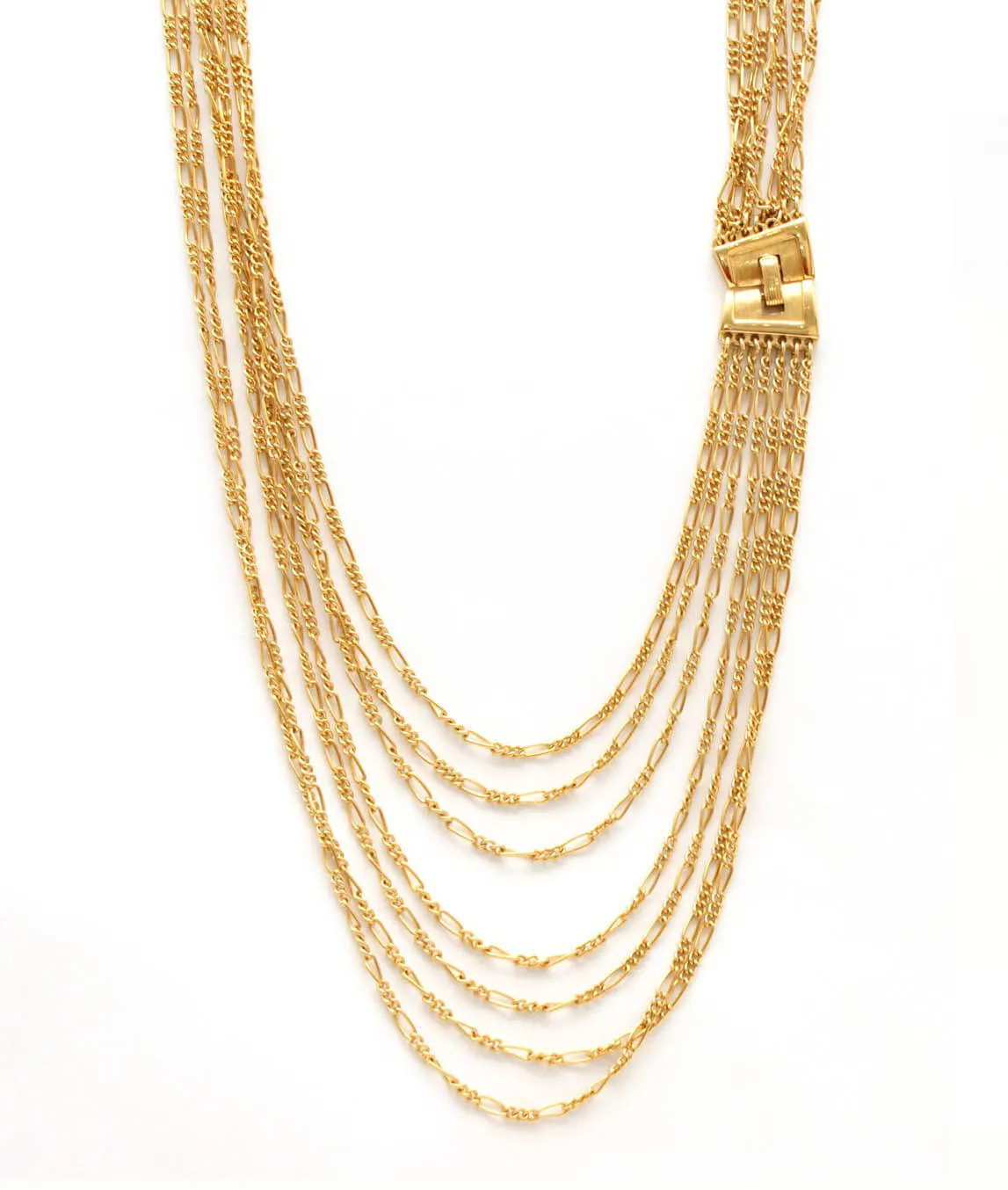 Crown Trifari figaro link chain necklace