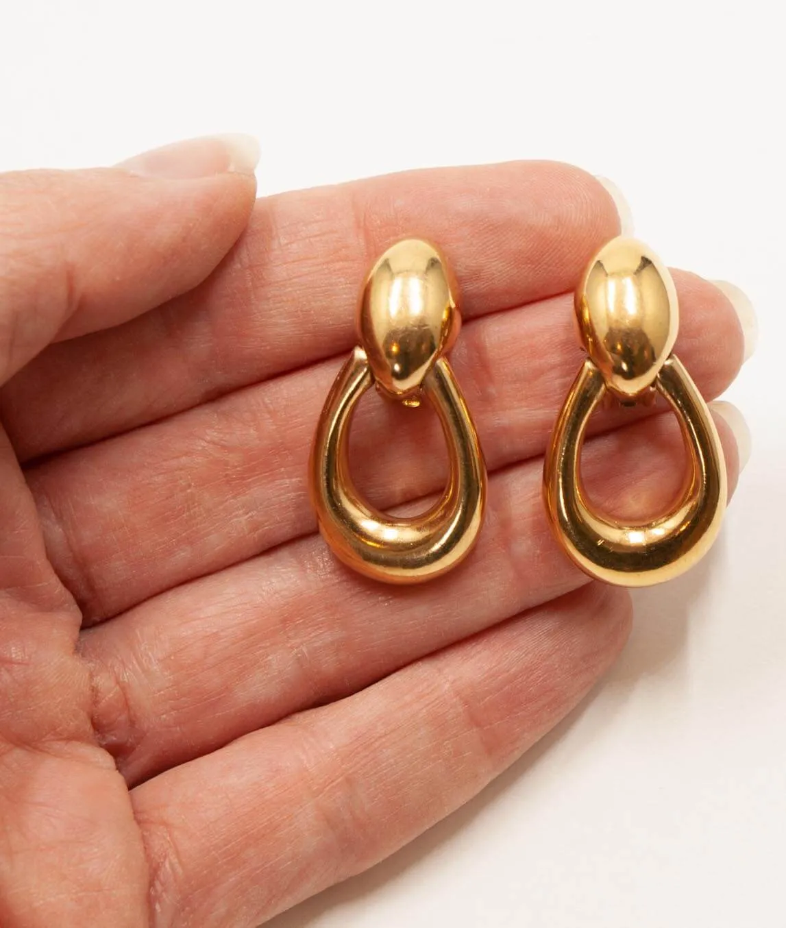 Vintage Christian Dior gold plated clip-on earrings