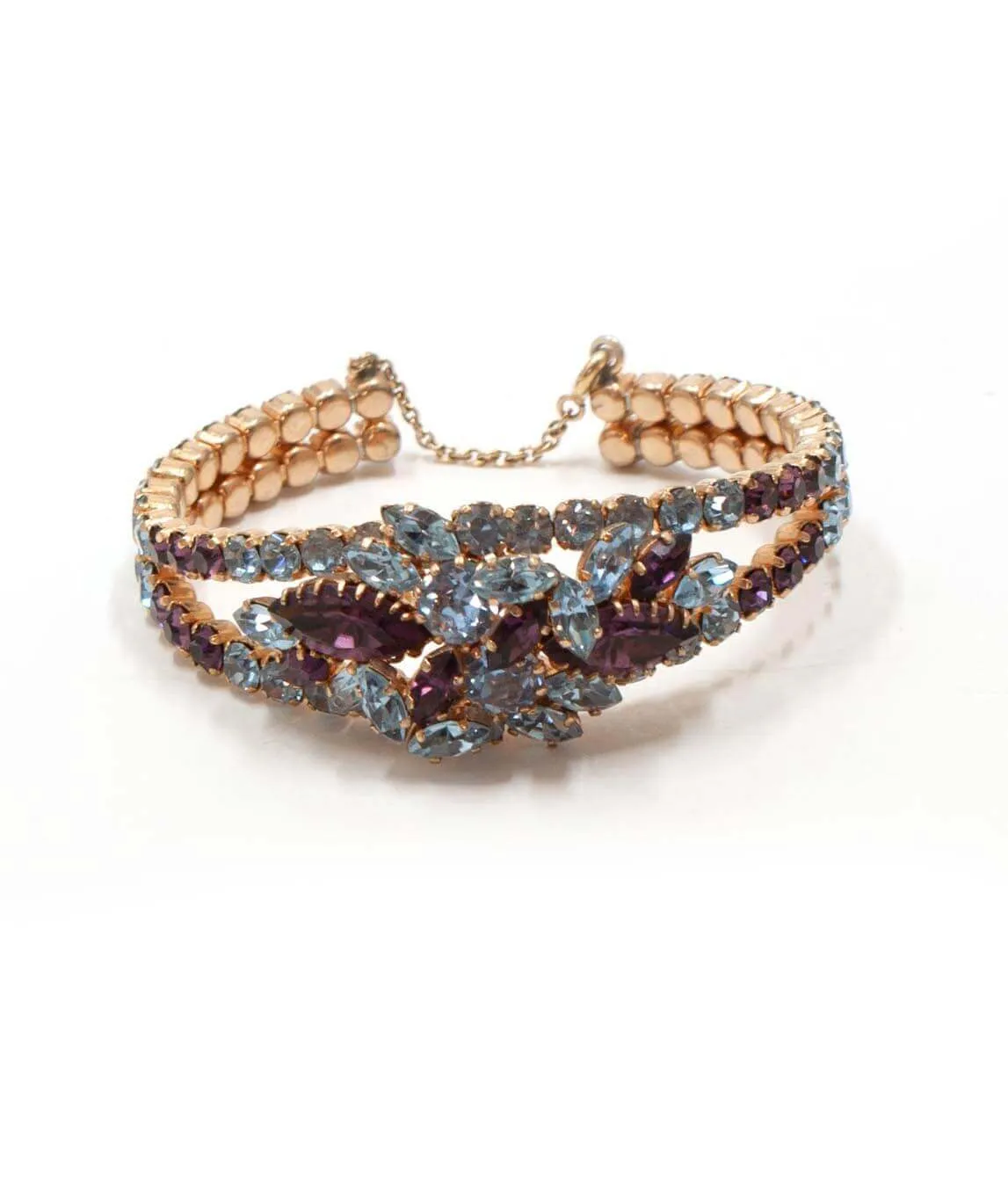 Purple and blue Austrian crystal bracelet by Schoffel