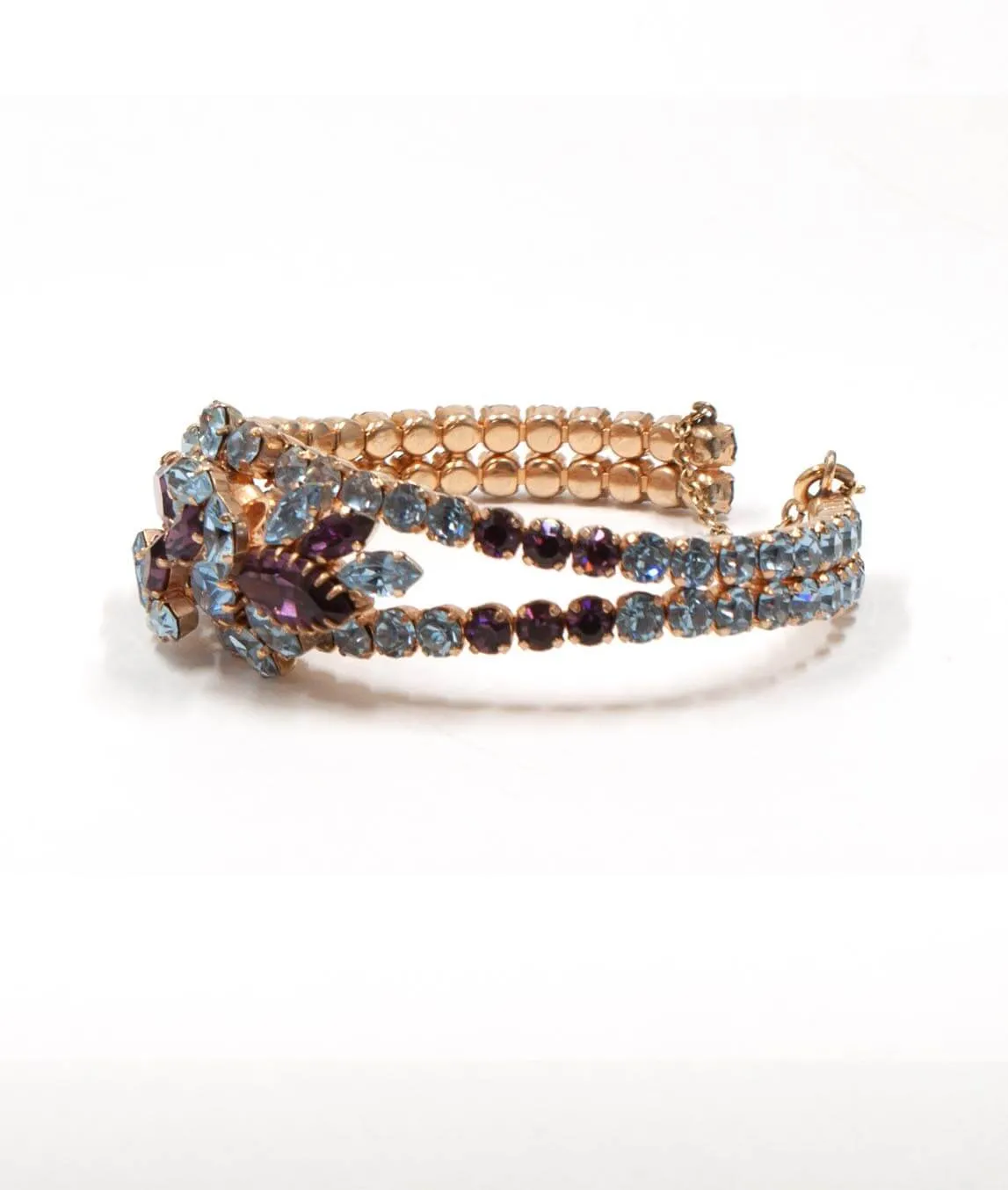 Purple and blue crystal Schoffel bracelet