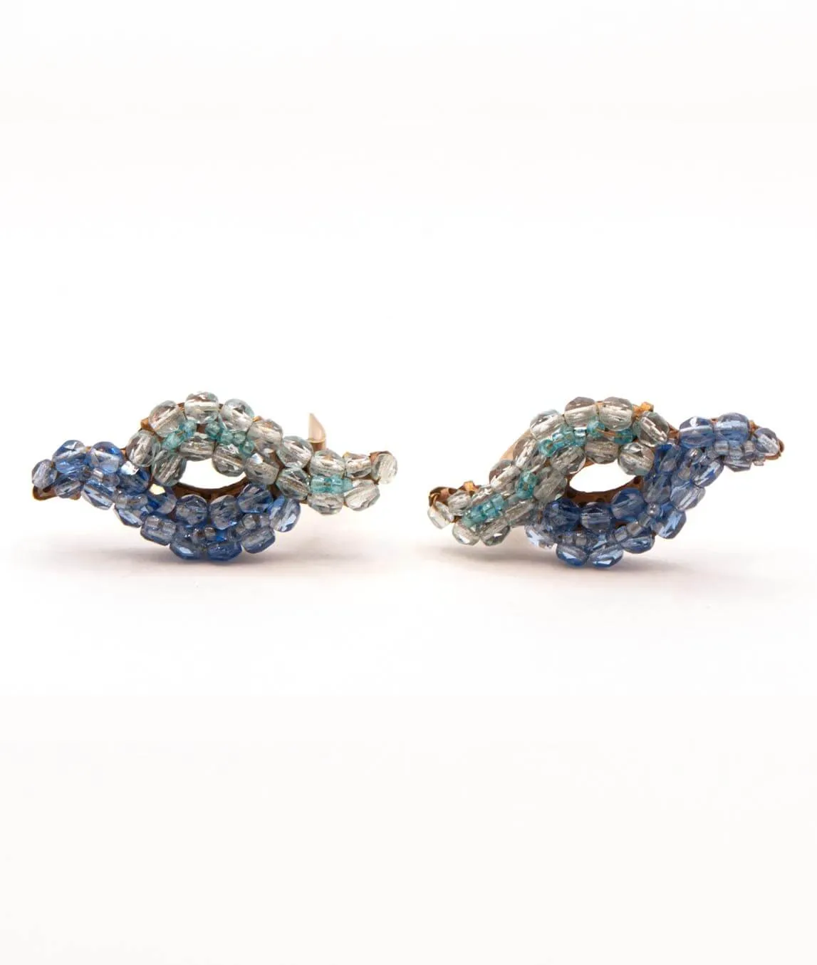 Coppola e Toppo beaded earrings blue, clear and aqua crystal beads