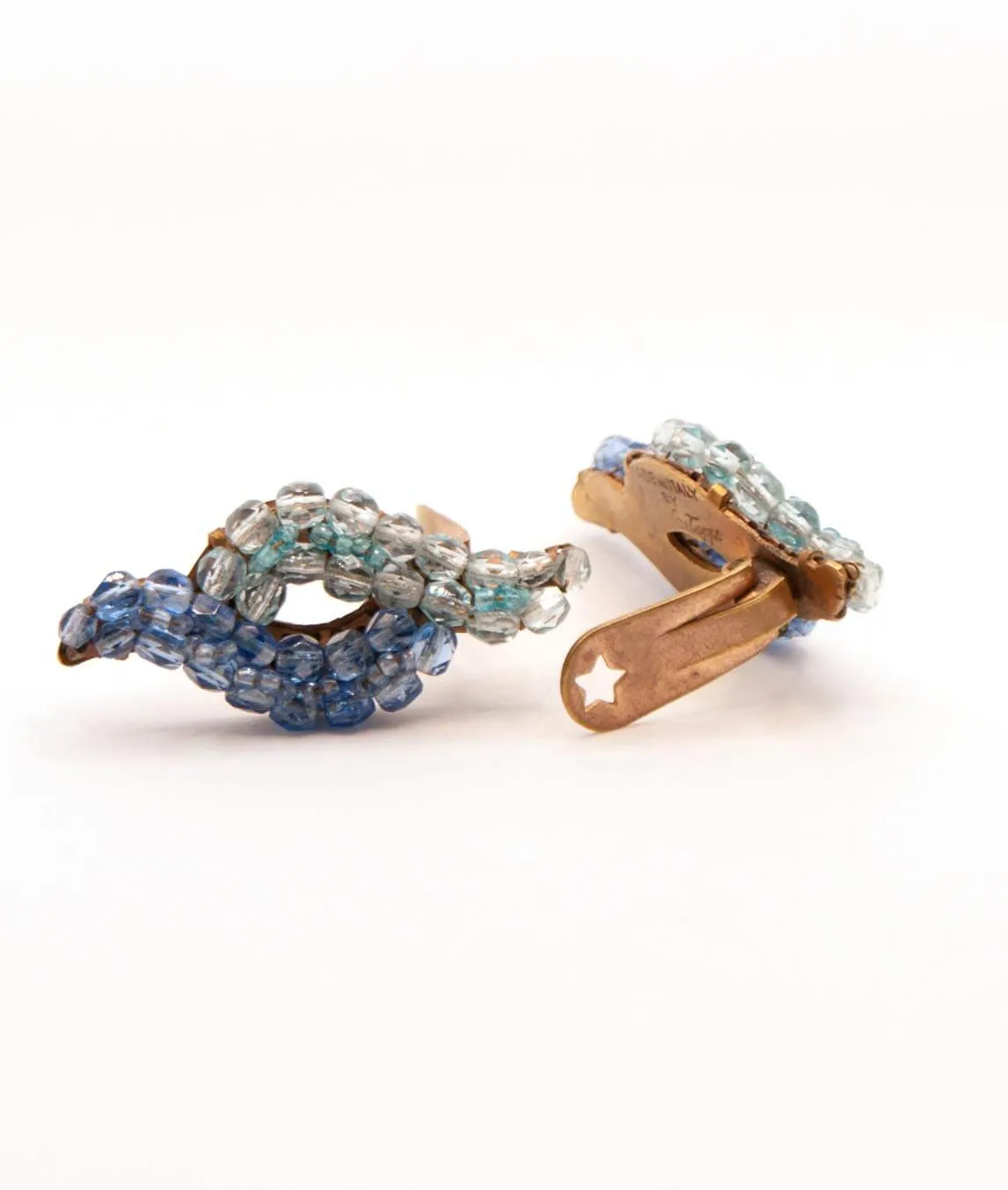 Coppola e Toppo beaded earrings in shades of blue and aqua