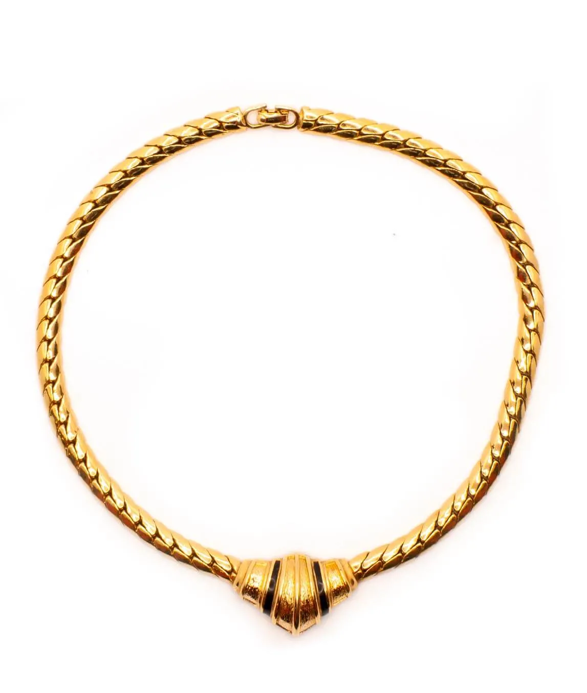 Vintage Christian Dior flat chain choker necklace