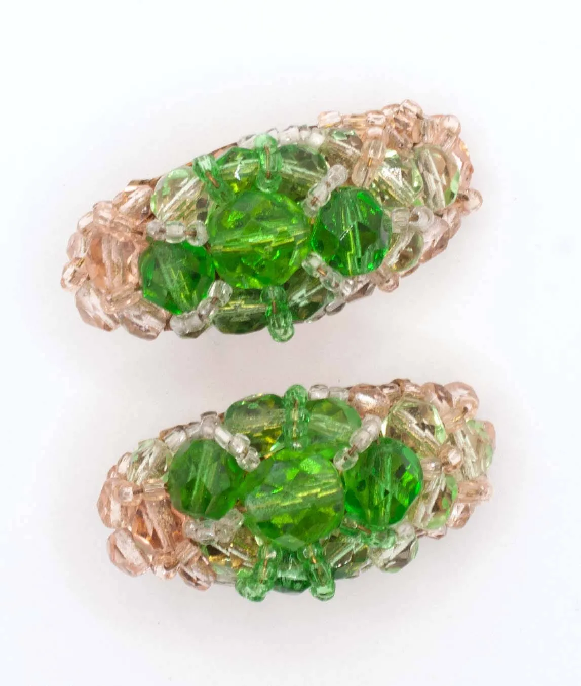 Green crystal beaded earrings by Coppola e Toppo