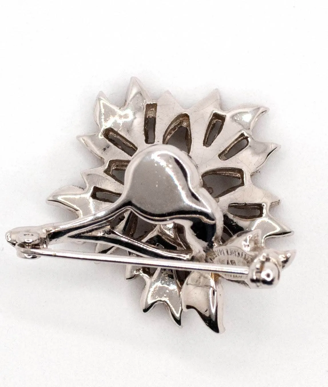 Rhodium plated vintage Dior brooch