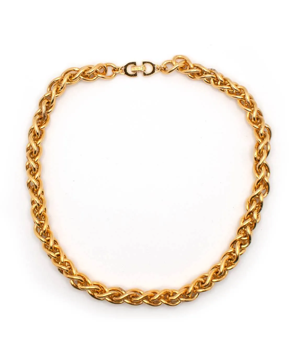 Vintage Dior thick gold plated choker chain 